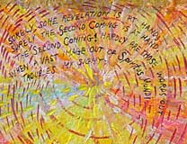 Color image of detail from Swartz work on paper: A Verse for the eleventh Hour, Fragment #3