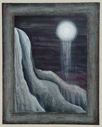 Color image of Swartz painting: While the moon is rounding towards the full, she follows whatever whim's most difficult