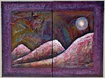 Color image of Swartz painting: So bright a gleam on the foot of my bed