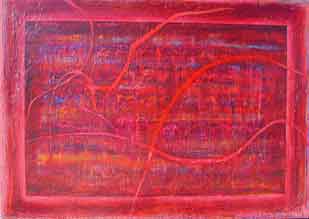 Color image of Swartz painting : And next year's words await another voice